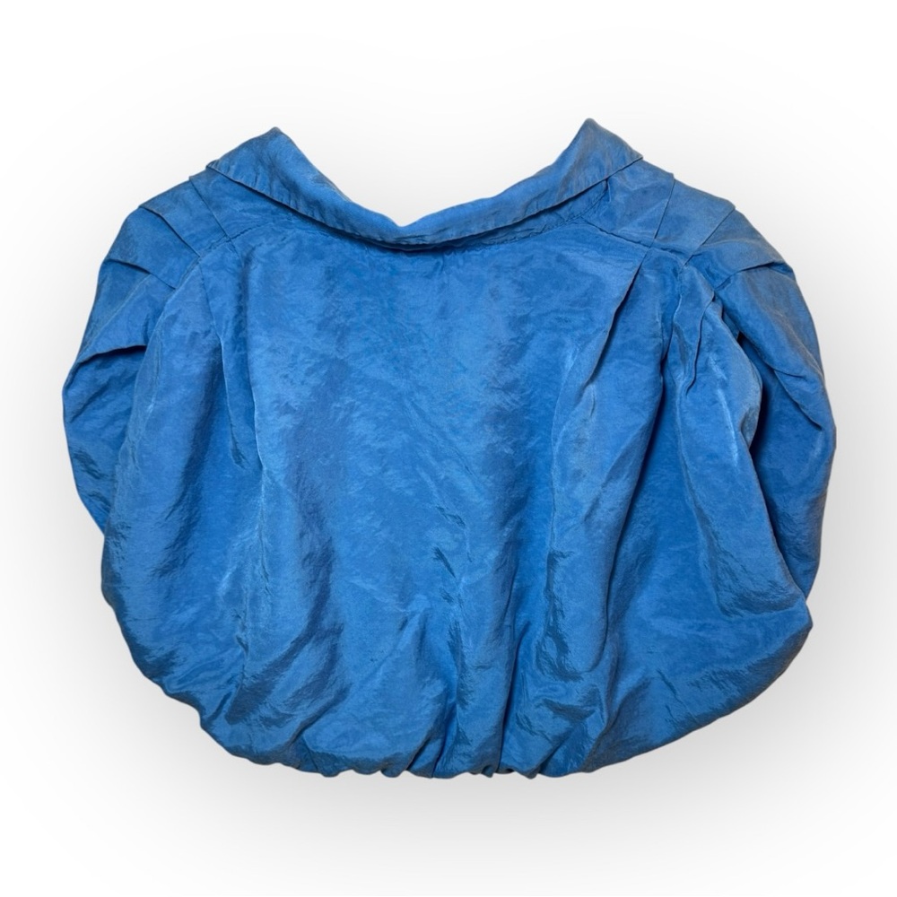 Zara royal Blue Parachute Style Button Front Crop Top - Size Medium - Picture 3 of 6